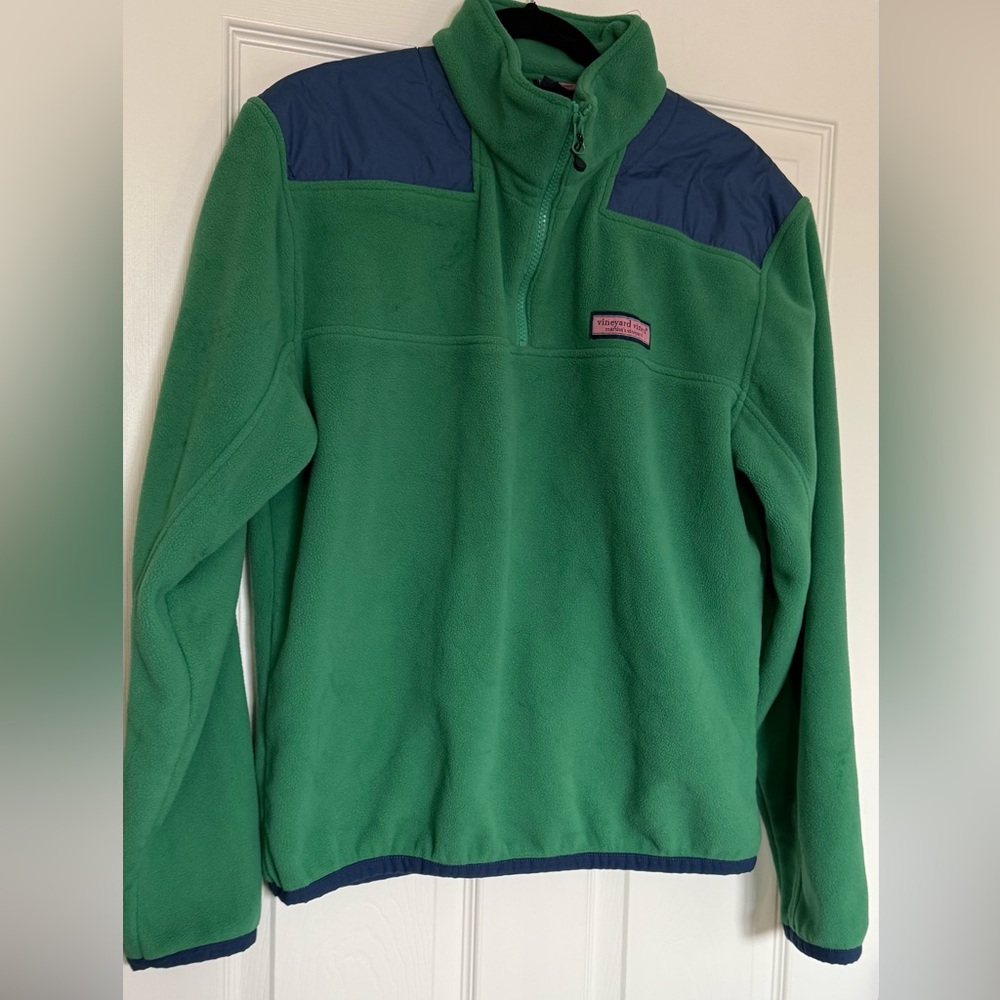 Vineyard Vines 1/4 Zip Pullover Mens Medium Green Jacket Martha's Vineyard